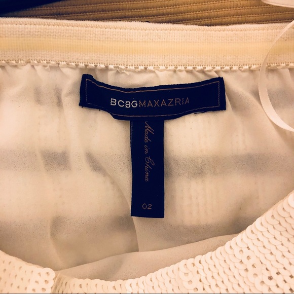 BCBGMaxAzria Strapless Sequined Striped Dress - Picture 3 of 5